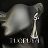 Sapphire Blue Water Drop Earrings with S925 Silver Needle - Elegant and Versatile Jewelry for Women