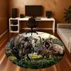 1pc Dinosaur Prehistoric Round Chair mat office Area Rug - Non-Slip, Floor Mat for Office, Bedroom, and Indoor Decor p127188