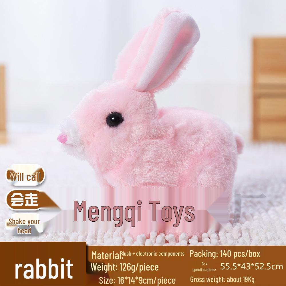 Plush Electric Toy Rabbit - Cute, Walking, Talking Simulated Pet Doll for Kids