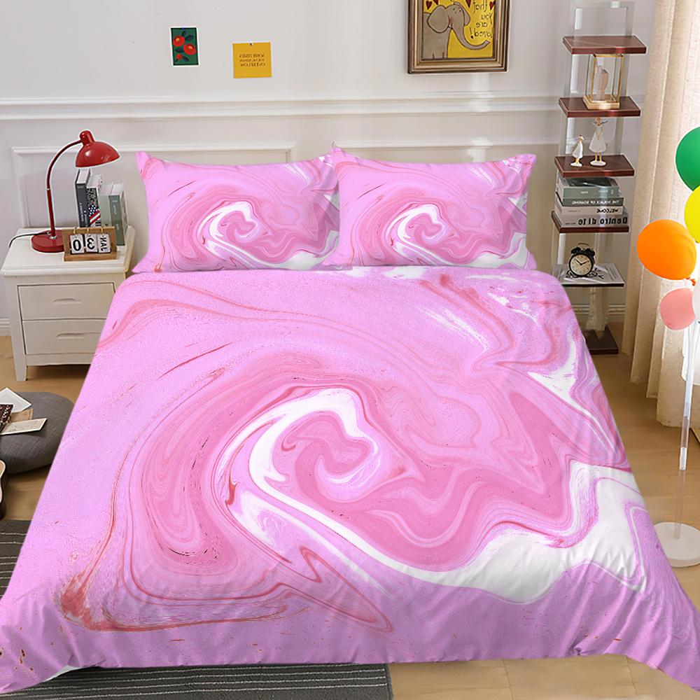 3D Color Halo Printing Bedding Single Double Bed Full Size Quicksand Pattern Pillowcase and Quilt Cover Washable and Comfortable Home Decoration