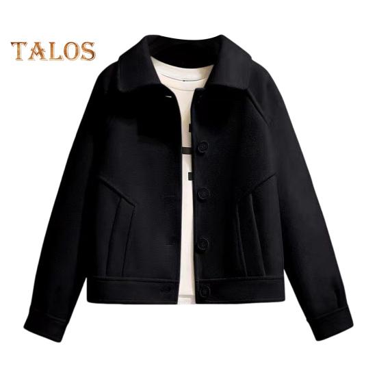 

Женское шерстяное пальто осень-зима с боковыми карманами, однобортное, с капюшоном, свободное, в клетку, средней длины, плотное, сохраняющее тепло, пальто для поездок на работу, свиданий, путешествий M чёрный