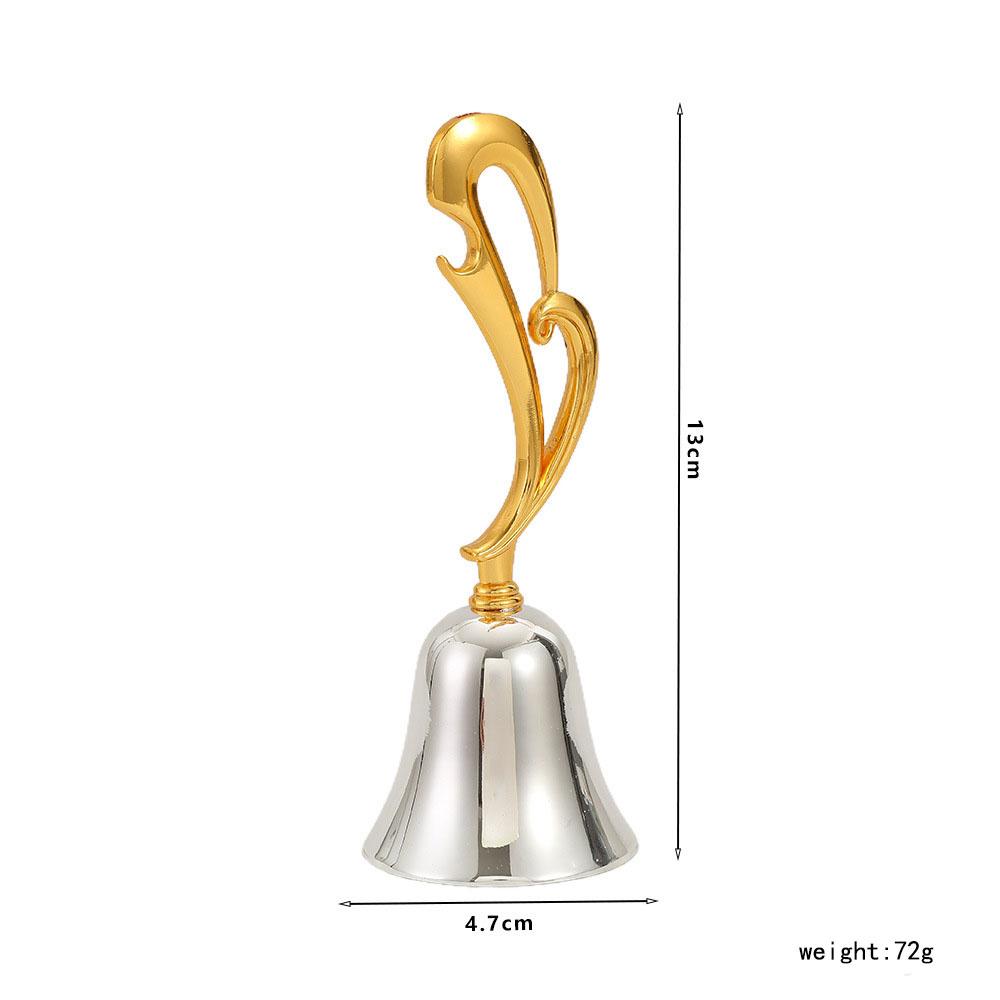 Creative Small Hand Bell Hand Call Bells Wedding Bells Alloy Gold Ccolor  handle Handbell For Restaurant Service золотой