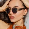 Y2K Polygon Sunglasses Women Men Vintage Steampunk Hip Hop Metal Shades UV400 Luxury Brand Designer