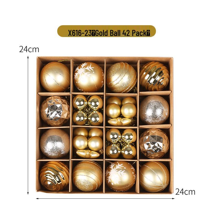 42pcs Electroplated Shiny Christmas Tree Baubles - Creative Hanging Ornaments for Festive Decoration