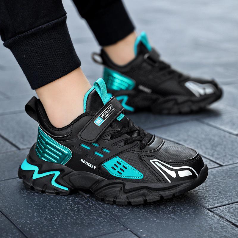 Dětské voděodolné protiskluzové kožené sportovní boty s magickou páskou pro chlapce