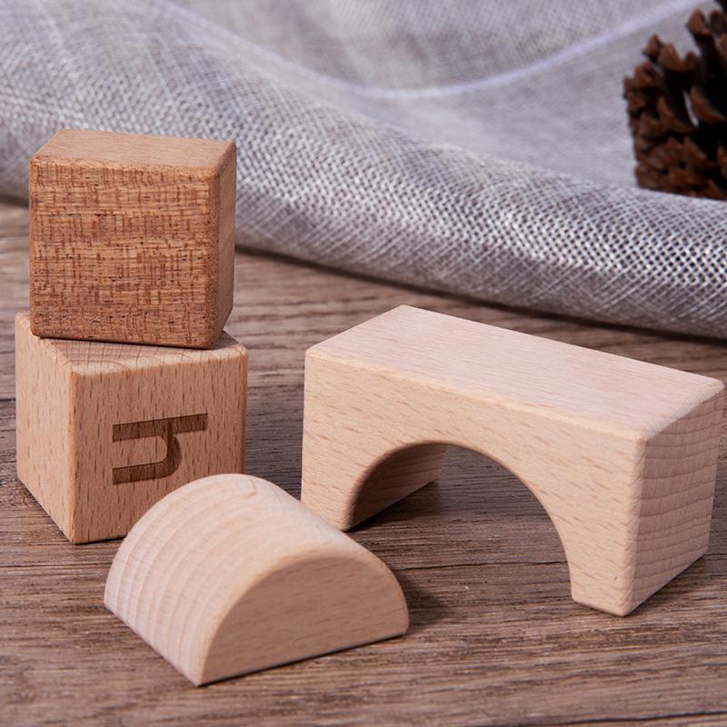 Cherry Wood Early Eon Building Blos Baby Chewing Large Wood Children's Eonal Assembly Toys Suitable for Infants