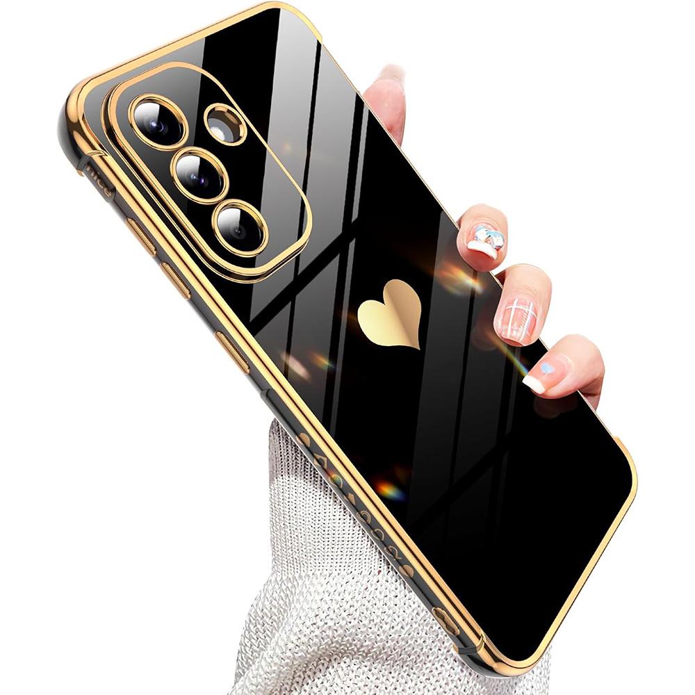 Luxury Glitter Plating Silicone Soft Case For Samsung Galaxy A56 A36 A26 A16 A55 A35 A25 A15 A54 A34 A14 Love Candy Color Glossy