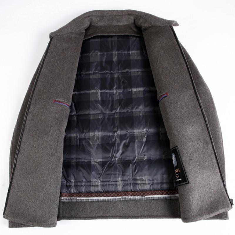 Men's Winter Double-Sided Wool Lapel Jacket with Cashmere Inner Layer - Dad Style