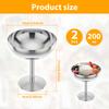2Pcs Stainless Steel Ice Cream Bowl Round Sundae Bowl Reusable Dessert Cup High Footed Pudding Cup for DIY Ice Cream Parfait