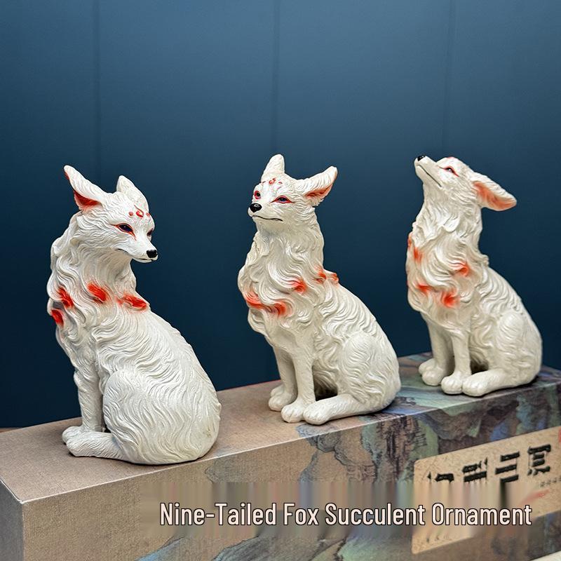Nine-Tailed Fox Succulent Figurine Decorations
