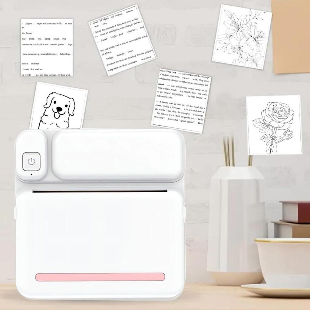 Mini Sticker Printer, Bluetooth Mini Printer , Portable Inkless Print Pod Thermal Printer for Study Notes, Anatomical Diagram, Photos, Journals, DIY
