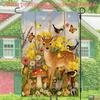 2D Flat, 1pc, 2D Flat Printing, Forest Fawn Garden Flag, Featuring the Beauty of Agile Nature, Polyester Material, Multiple Sizes, Machine Washable an