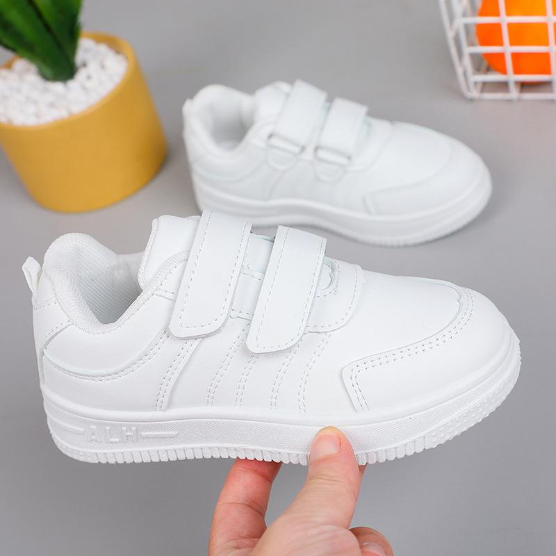 

[School Designation] Children s Leather Waterproof Little White Shoes Spring and Summer Boys and Girls Casual Board Shoes Primary School Students 38 (inner length 22.5CM)