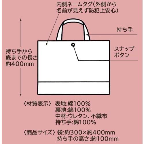 Skater Children's Tote Bag, Lesson Bag, For Kindergarten, School, Cram School, Lessons, Snap Button Included, Name Tag Included, Width 40 X Height 30c
