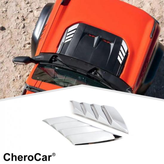 

Front Hood Side Air Flow Vent Hole Cover Decor Trim For 22-26 Ford Bronco Raptor