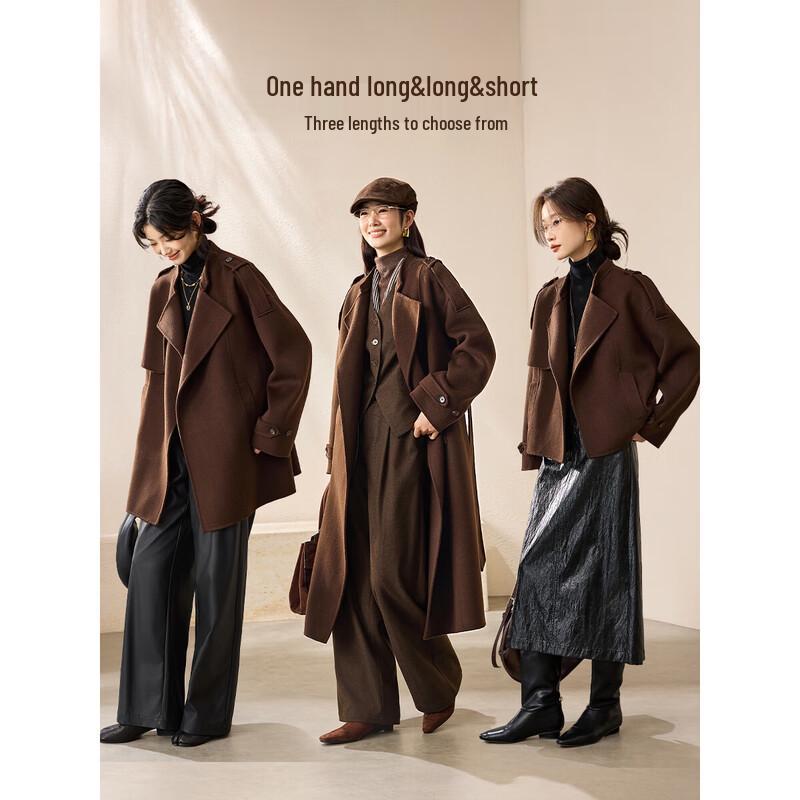 Women's 100% Wool Double-faced Short Winter Coat