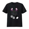 Streetwear Proud Furry Wolf Ear Paw Print Casual T Shirt Vintage Washed Homme Fashion Stretched Streetwear Designer Clothes