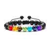 Přírodní korálky z lávového kamene Healing Balance Chakra charm náramek 8mm korálek tygřího oka Tibetský Buddha Modlitební náramek pro ženy muže