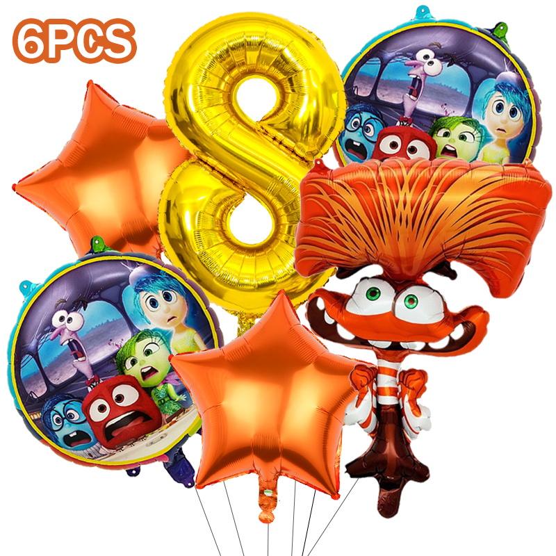 New Inside Out 2 Birthday Party Decoration Supplies Kit Tableware Backdrop Glasses Paper Plates Cups Napkins Balloon for Kids