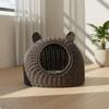 Woven Cat Bed Washable Rattan Nest Four Season Use Pet House for Cats, Indoor, Balcony, Patio S