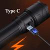Powerful LED Flashlight Long Range Zoomable Aluminum Alloy Hand Lamp USB Rechargeable Outdoor Work Light for Outdoor Camping