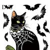 Glue Free Window Sticker 4 Sheets Halloween Black Cat Clings, Spooky Pumpkin Reusable Indoor Ornament Sticker, Double Sided Static Decals for