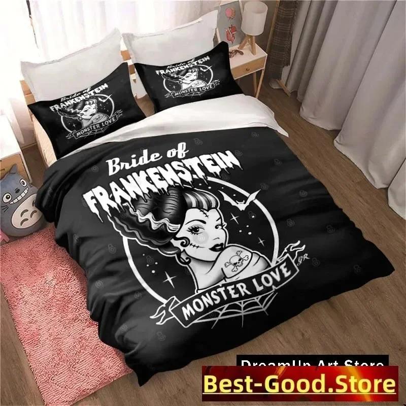 B-Bride of Frankenstein Bedding Set Printed Bed Set With Pillowcase Bed Duvet Cover Soft Single Double Queen Super King Size