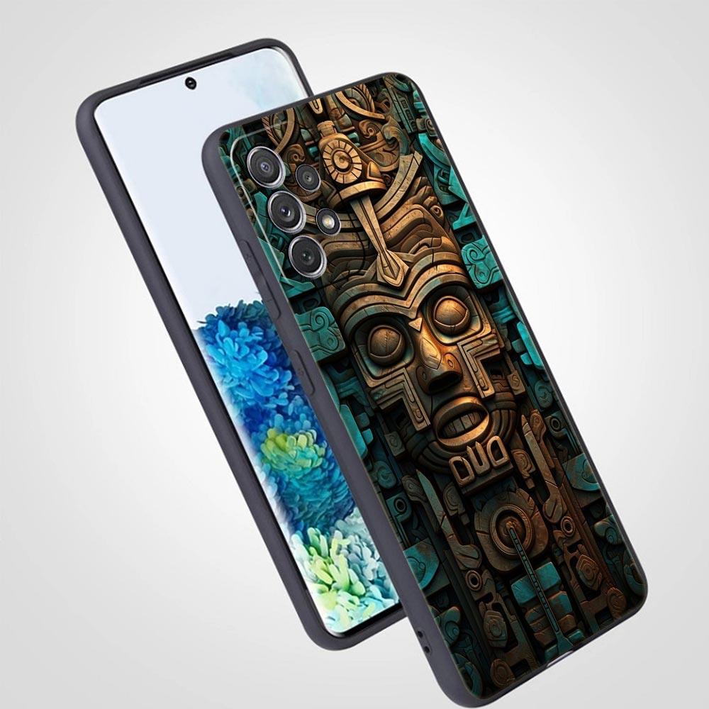 Vintage Totem Painting Phone Case for Samsung Galaxy A55 A35 A17 A07 A15 A13 A25 A51 A71 A72 A73 A32 A52 A52S A41 Soft TPU Shell