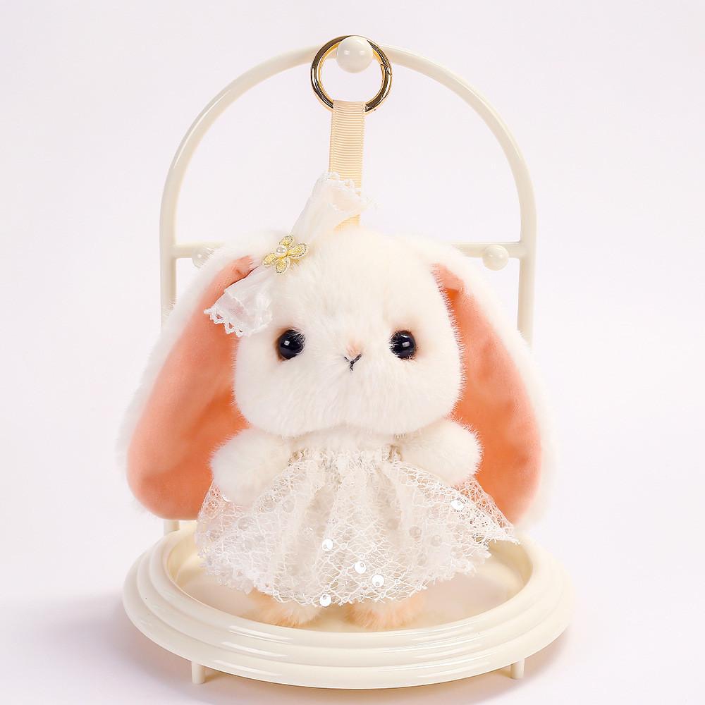 Plush Bunny Keychain With Bow Dress For Kids Gift And Bag Decor