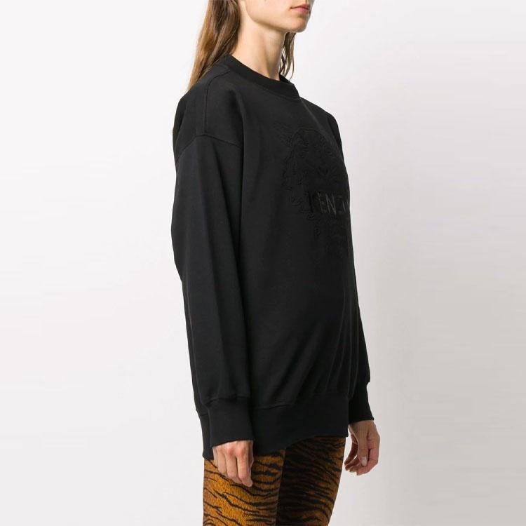 (WMNS) Sudadera con capucha KENZO con logo bordado de cabeza de tigre Negra para mujer FA62SW9214XH-99