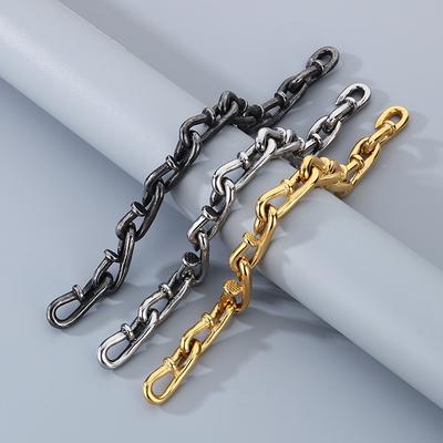 Trendiger Schmuck Nagelarmband, Retro Personalisiertes Design Haken Ineinandergreifend Titanstahl Herrenschmuck