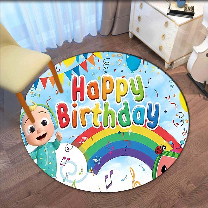 CoComelon Printed Round Rug Carpet Chair Rug Area Rug Entryway Doormats,for Office Chair Living Room Bedroom Kitchen Room.