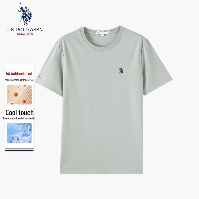 U.S. Polo Assn. Herren-T-Shirt mit kurzen Ärmeln aus flüssig-ammoniakbehandelter Baumwolle, kühlend