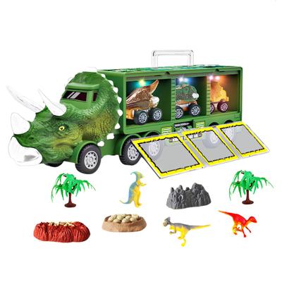 Jouets de camion de dinosaure pour enfants, cadeau de stockage de camion de dinosaures, jouet de voiture, poignée portable, meilleur jouet électrique à tirer, cadeau de Noël