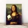 Rolig Mona Lisa Badrumskonst Målning Affisch, Mona Lisa Oljemålning Canvas Väggmålning, Badrumsvägg Dekorationsaffisch 30x40cm