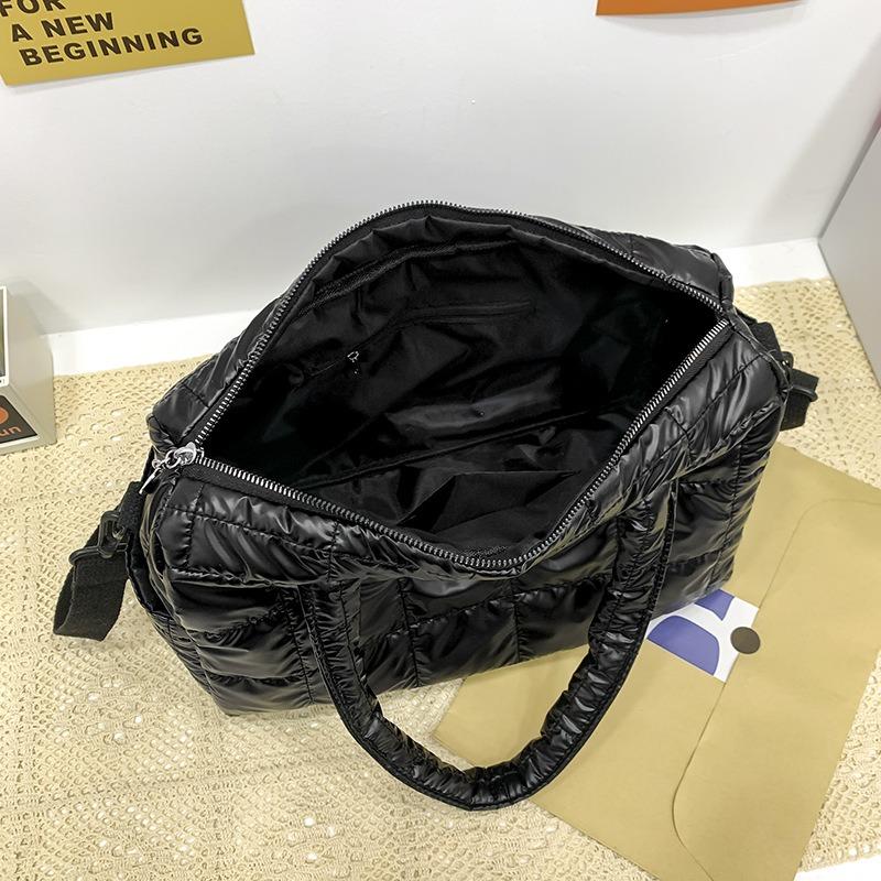 Tasche Damenmode Pendler Große Kapazität Eine Schulter Umhängetasche Koreanische Version Kleine Menschenmenge Plaid Baumwolle Anzug Handtasche