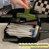 Kawaii Plaid Pencil Case Large Capacity Cute Portable Pen Box Back To School Office Supplies Korean Makeup Storage Stationery