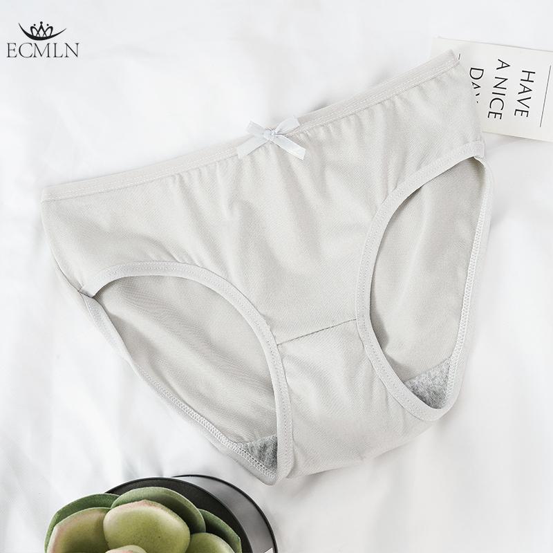 Soft Stretch Cute Bowknot Panty Women Lingerie Mid Waist Briefs Underwear Solid Colors