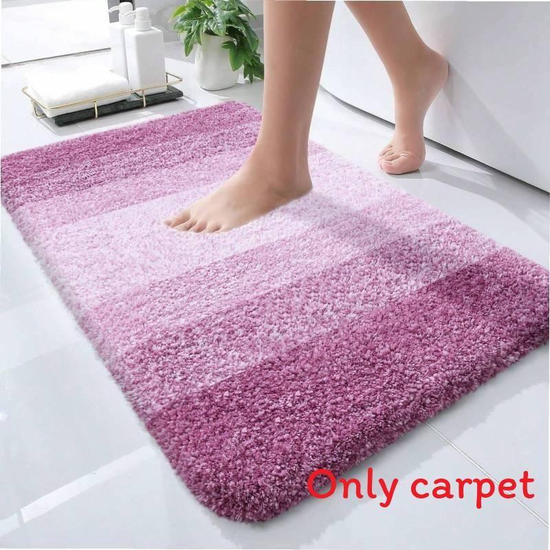 Gradient Plush Simple Floor Mat Bathroom Use To Water Absorption And Slip Anti