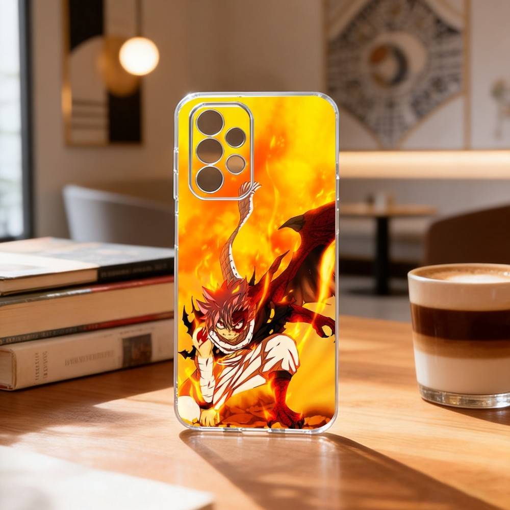 Coque de téléphone Fairy Tail Natsu Dragon Slayer Silhouette Pour Samsung S25,S24,S21,S22,S23,S30,Ultra,S20,Plus,Fe Housse Transparente