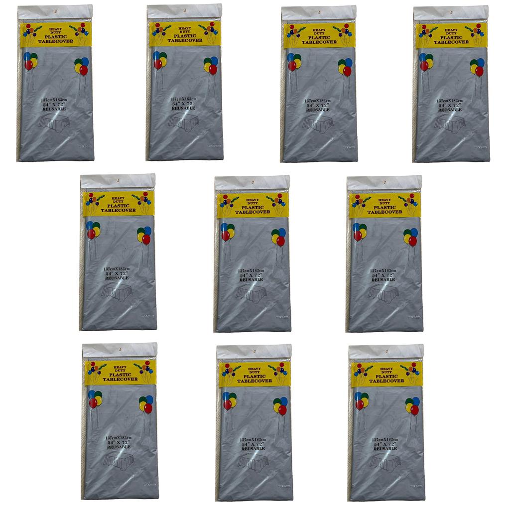 Leakproof Plastic Table Covers 10Pcs/pack 54x72Inch Decorative Tablecloths Disposable Table Cloth for Daily Parties