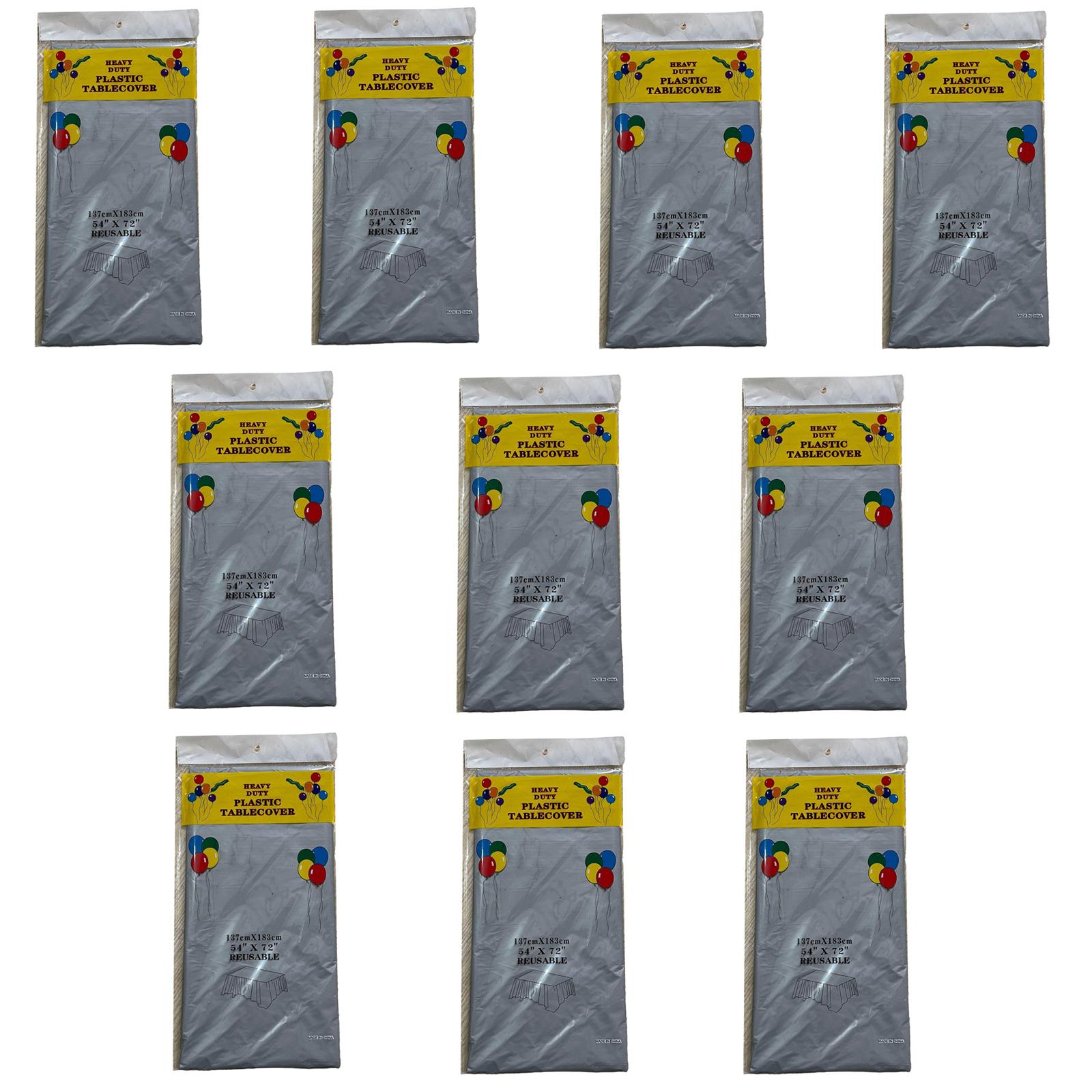 

Pack of 10pcs Disposable Table Cloths Waterproof Table Cover Stain Resistant Party Tablecloths for Rectangle Tables серебряный