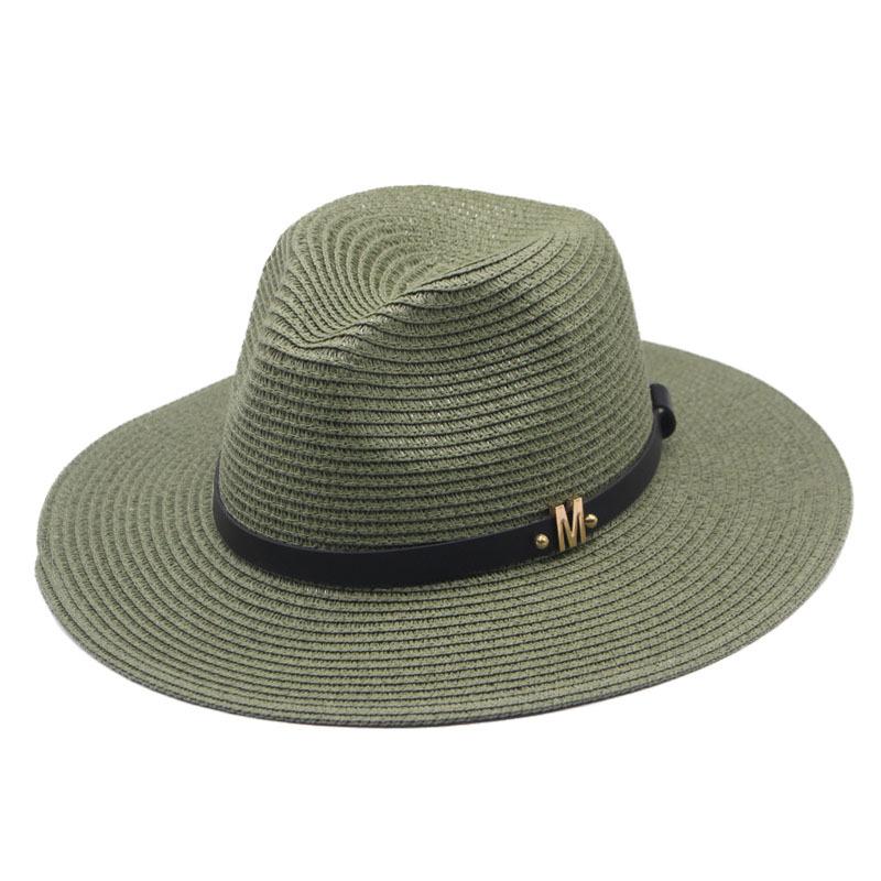 Classic Cowboy Jazz Straw Hat Wide Brim Summer Beach Sun Protection Casual Fedora Cap Panama