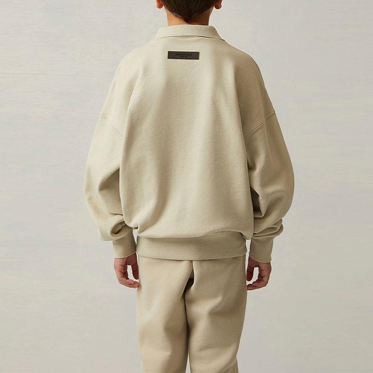 Fear Of God Essentials SS22 Solid Logo Print Loose Long Sleeve Polo Shirt Kids tops FOG-SS22-353