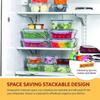 Transparent Airtight Food Containers Snap Lids Sealed Food Storage Containers Stackable Leakproof Refrigerator Storage Box