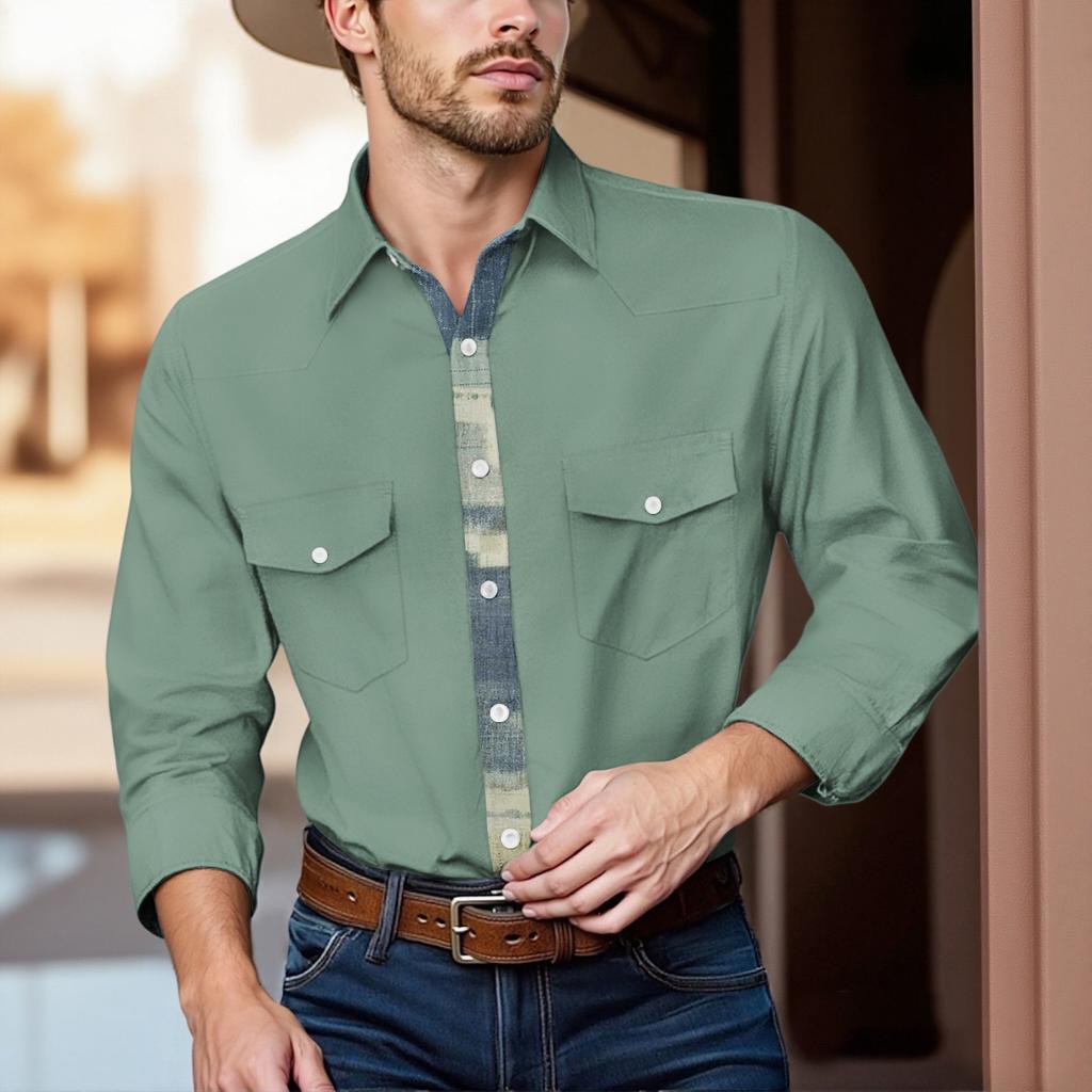 Men'S Fashionable Lapel And Shoulder Length Short Sleeved Casual Top