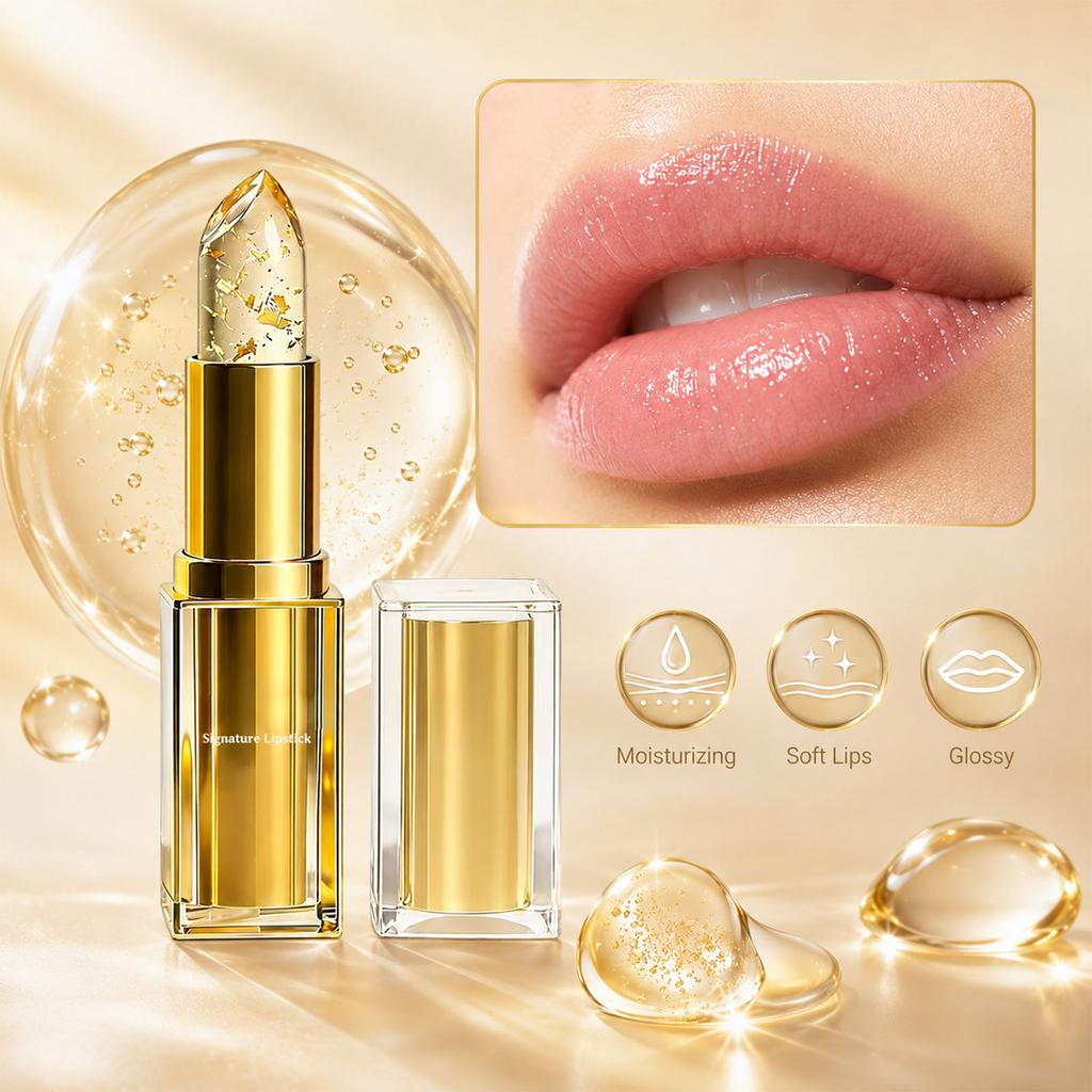 kivora Color Changing Lip Balm with Gold , Moisturizing Lip Gloss, 0.12 oz (3.5g) - Hydrating