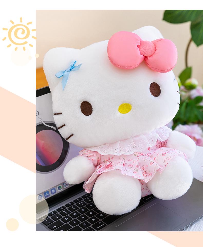 Cartoon Kitten Floral Dress Plush Toy - Cute Cat Doll & Cushion Gift