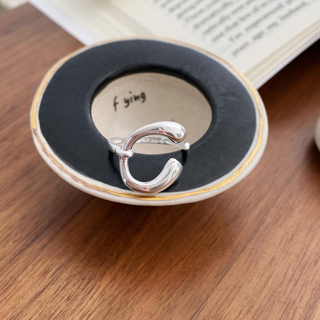 Ring Irregular C-type Niche Personality Design Sense Index Finger Ring, Light Luxury Temperament Fashion Ring Woman