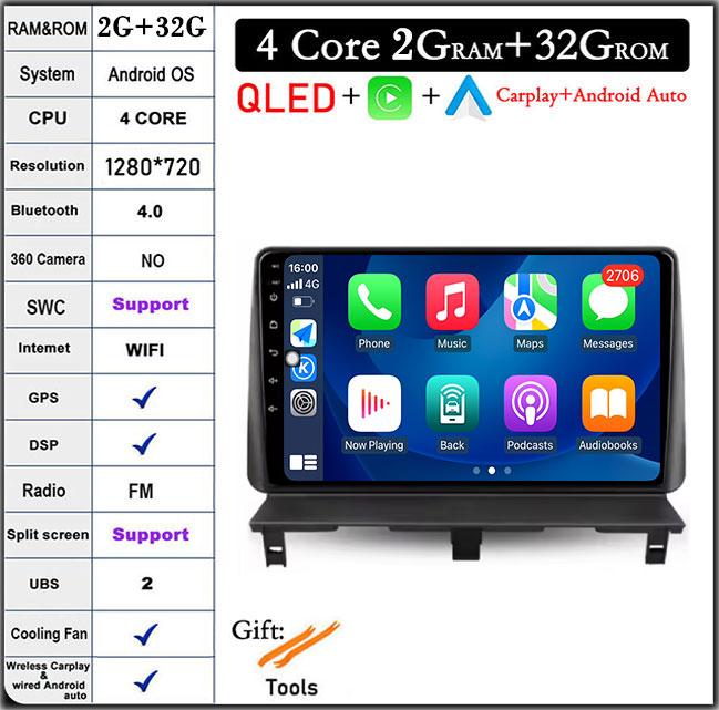 Car Radio For Peugeot Partner 1 2002-2008 PartnerOrigin 1 2008-2011 GPs Stereo Android AutoMultimedia Player Wifi BT